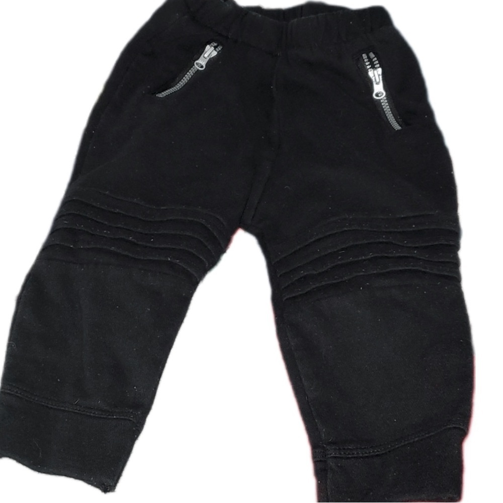 black Wonder Nation baby fleece-lined moto joggers - Picture 3 of 3